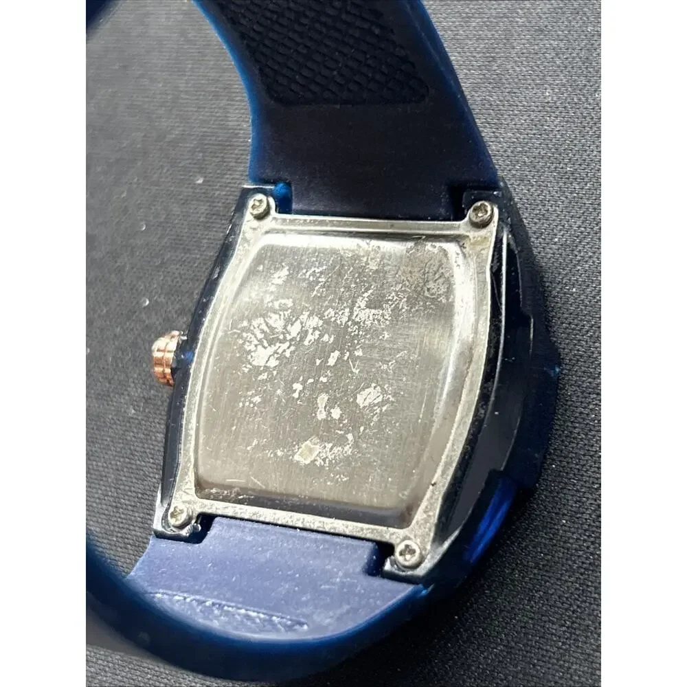Rinnandy Rose Gold And Navy Tone Quartz Watch